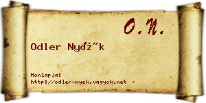 Odler Nyék névjegykártya